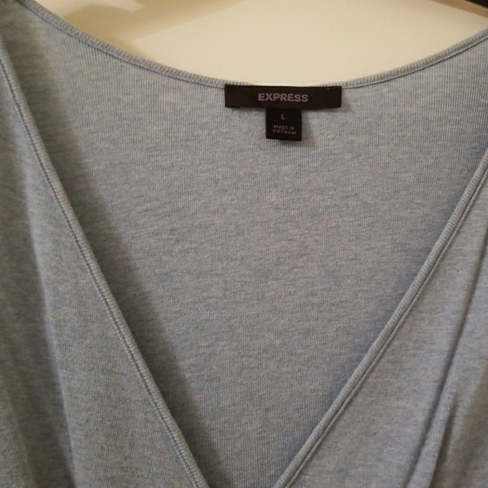 Light blue v-neck top